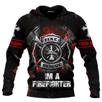Jesus Firefighter IM A Firefighter Dad Customized 3D All Over Printed hoodie