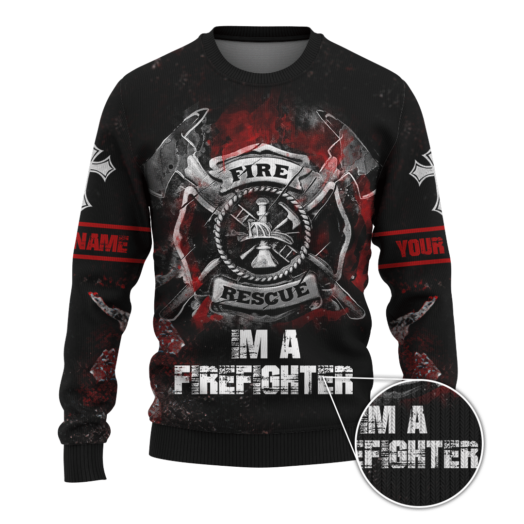 Jesus Firefighter IM A Firefighter Dad Customized 3D All Over Printed hoodie