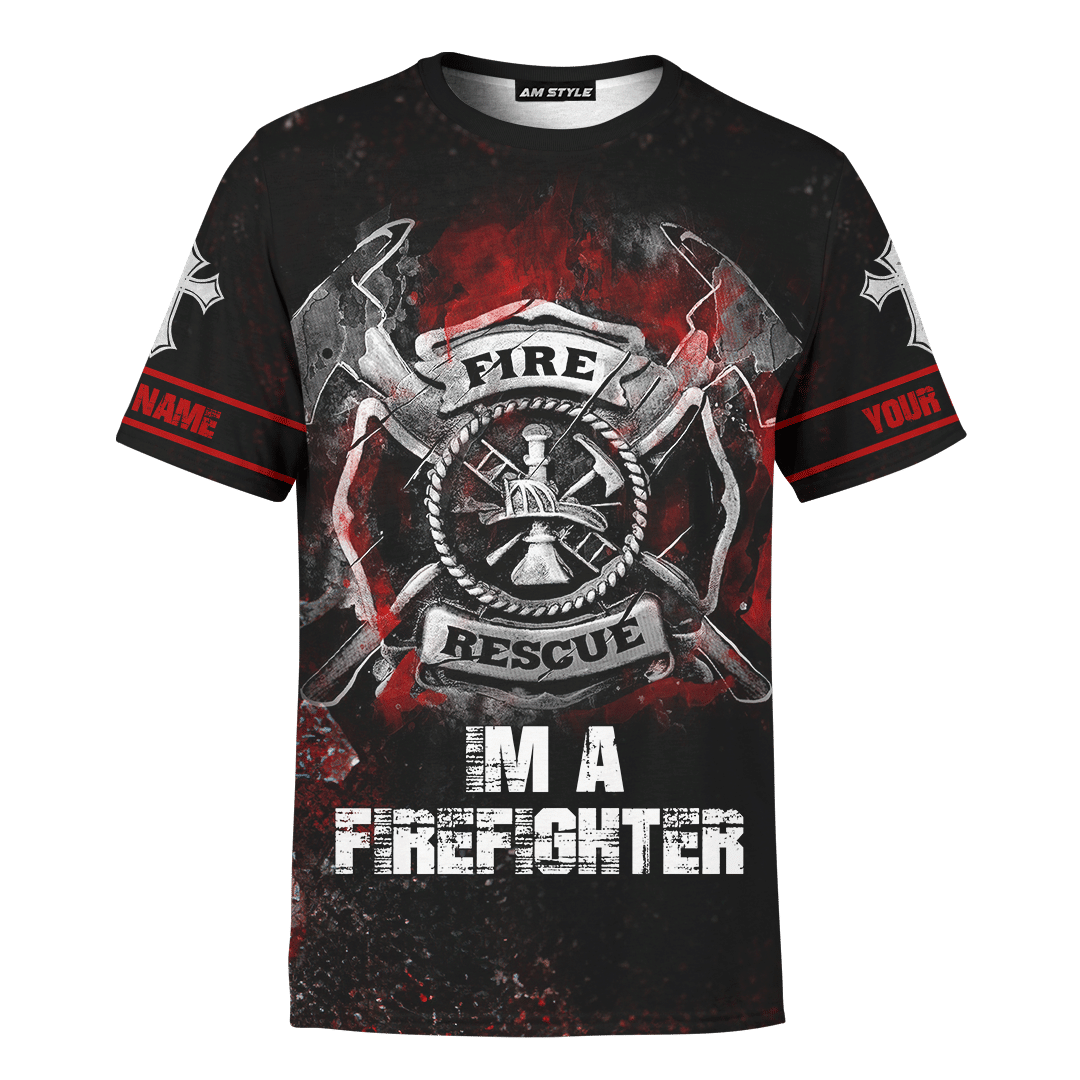 Jesus Firefighter IM A Firefighter Dad Customized 3D All Over Printed hoodie
