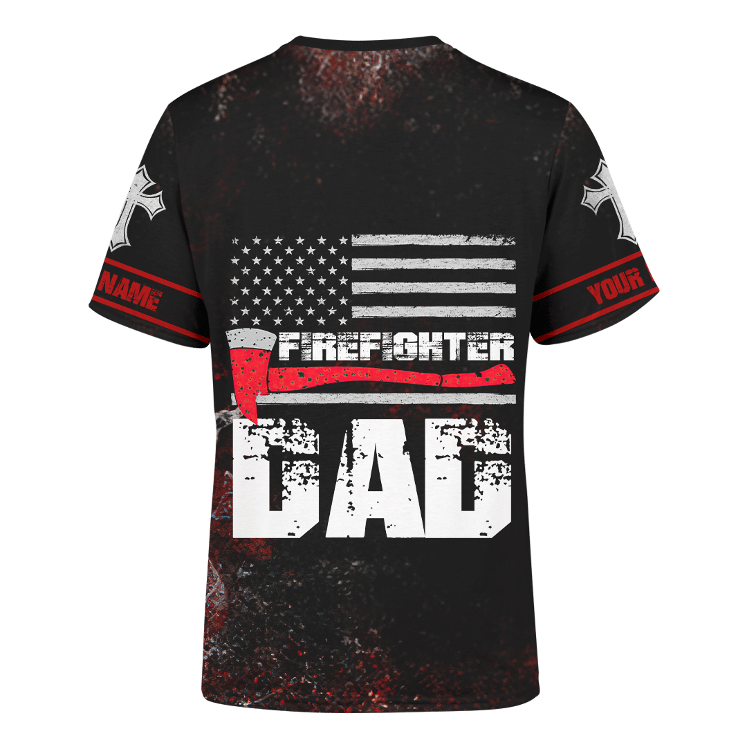 Jesus Firefighter IM A Firefighter Dad Customized 3D All Over Printed hoodie