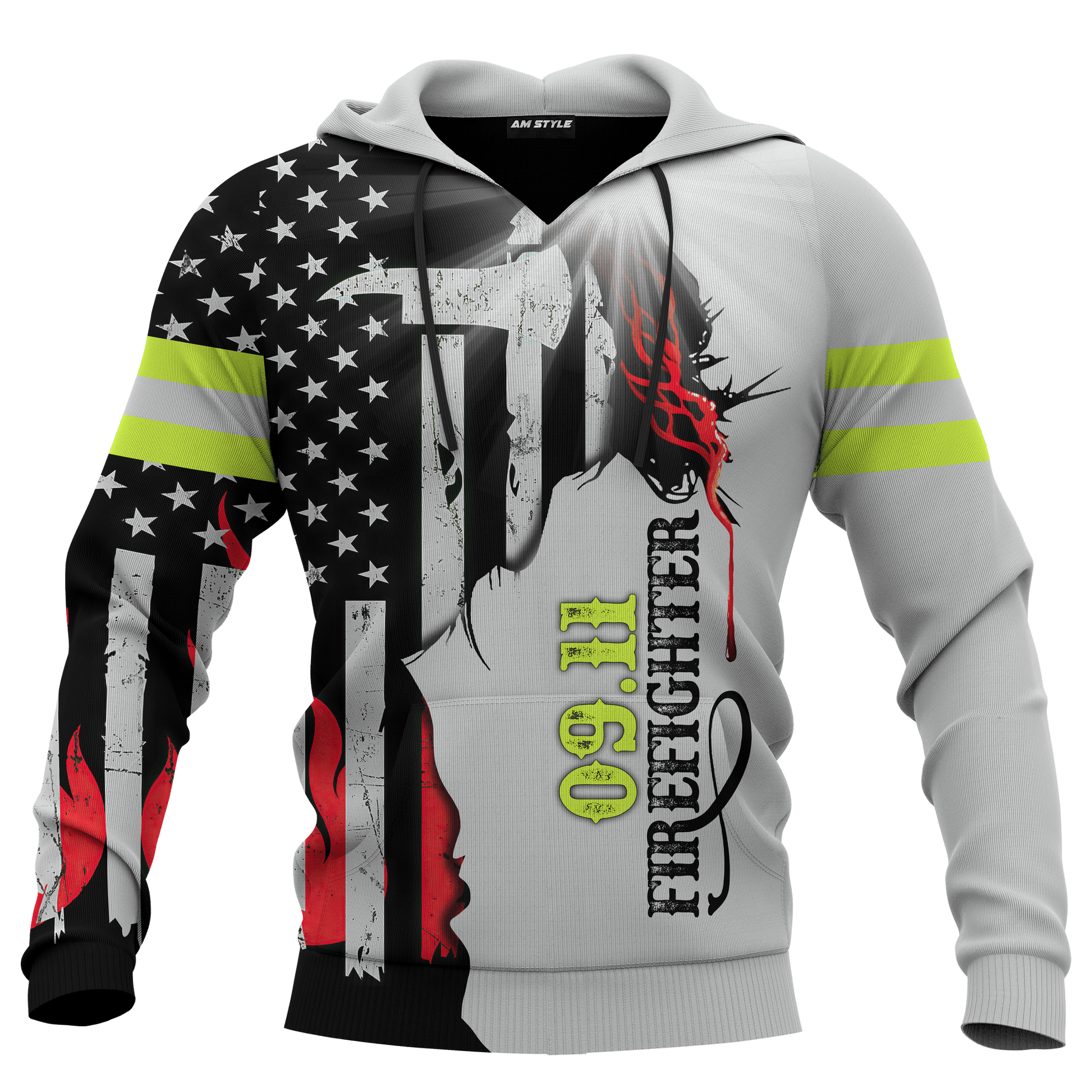 Jesus Firefighter First In Last Out Customized 3D All Over Printed hoodie
