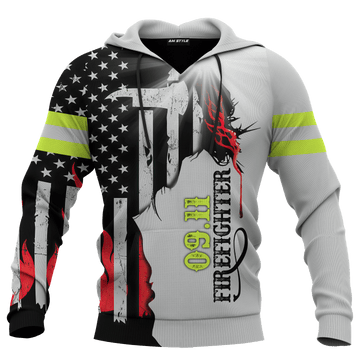 Jesus Firefighter First In Last Out Customized 3D All Over Printed hoodie