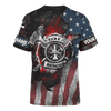 Jesus Firefighter American Flag Customized 3D All Over Printed Shirt