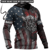 Jesus Firefighter American Flag Customized 3D All Over Printed Shirt