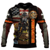 Jesus Firefighter Joshua Bible Verse Be Strong And Courage Customized 3D All Over Printed hoodie
