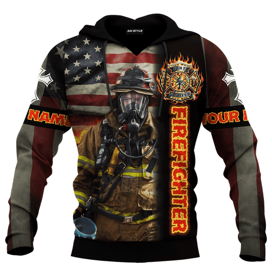 Jesus Firefighter Joshua Bible Verse Be Strong And Courage Customized 3D All Over Printed hoodie