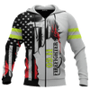 Jesus Firefighter First In Last Out Customized 3D All Over Printed hoodie