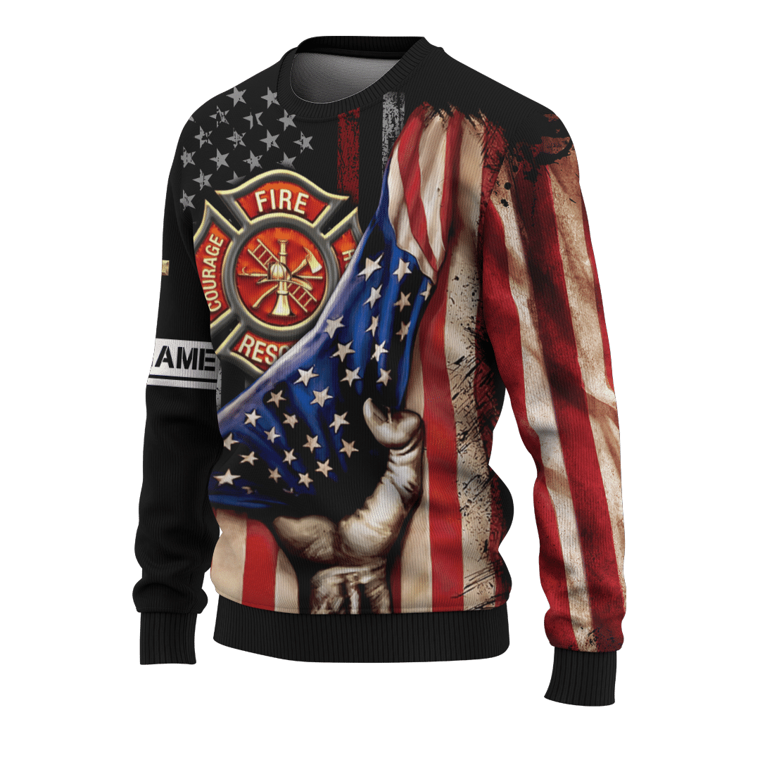 God Will Bring You Through The Fire Jesus Firefighter Customized 3D All Over Printed hoodie