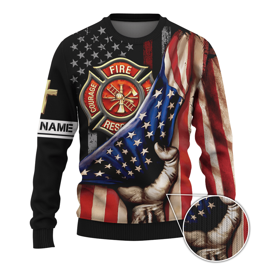 God Will Bring You Through The Fire Jesus Firefighter Customized 3D All Over Printed hoodie