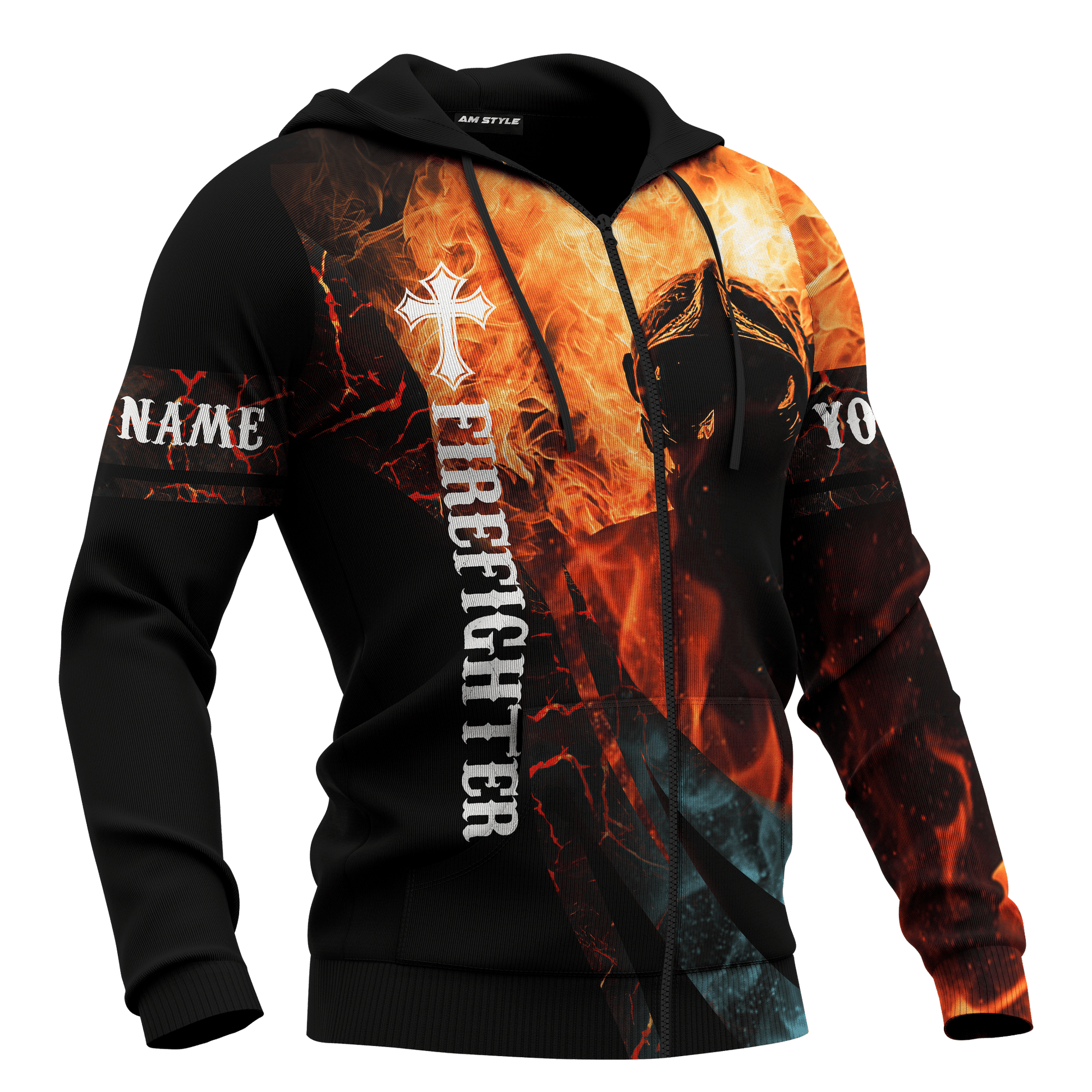 Jesus Firefighter Angel Cannot Be Everywhere ThatS Why God Created Firefighter Customized 3D All Over Printed hoodie