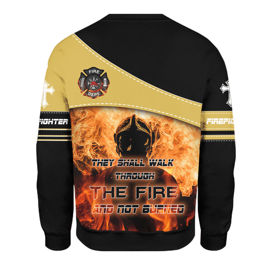 Jesus Firefighter They Shall Walk Through The Fire And Not Burned Customized 3D All Over Printed hoodie