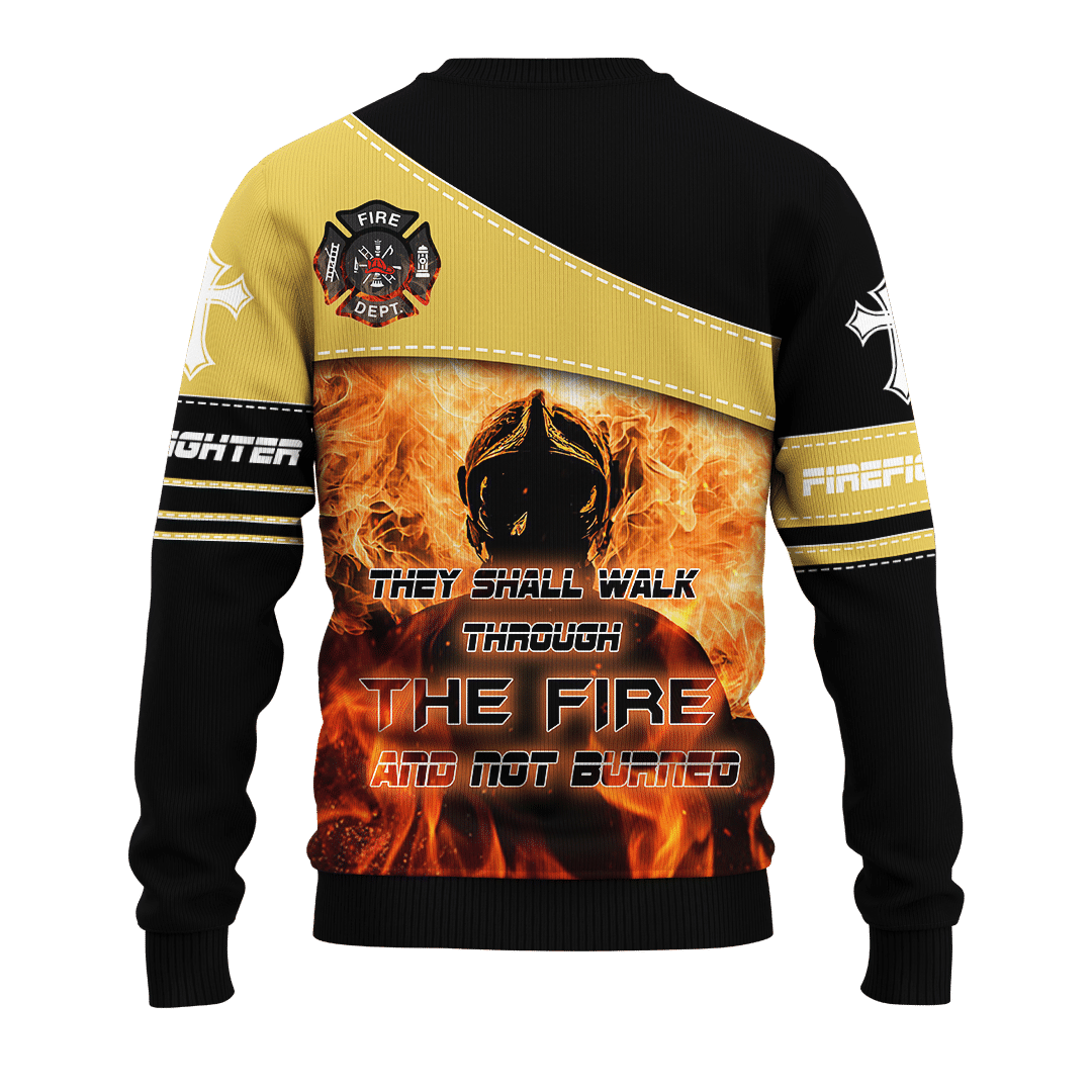 Jesus Firefighter They Shall Walk Through The Fire And Not Burned Customized 3D All Over Printed hoodie