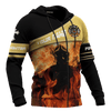 Jesus Firefighter They Shall Walk Through The Fire And Not Burned Customized 3D All Over Printed hoodie