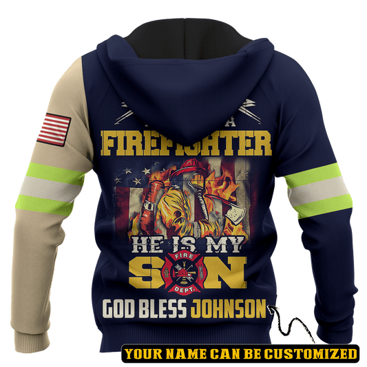 Jesus Firefighter He Is Not Just A Firefighter He Is My Son Customized 3D All Over Printed hoodie