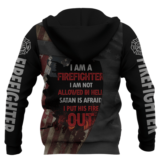 Jesus Firefighter IM A Firefighter I Am Not Allowed In Hell Satan Is Afraid I Put His Fire Out Customized 3D All Over Printed hoodie