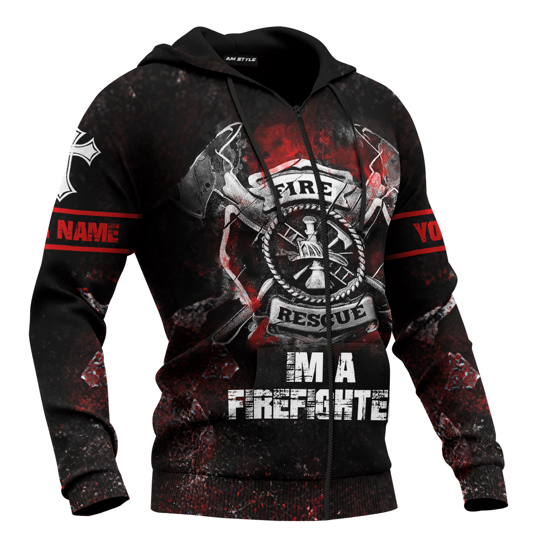 Jesus Firefighter IM A Firefighter Dad Customized 3D All Over Printed hoodie