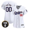Dodgers Vin Scully Patch Gold Trim Vapor Premier Limited Custom Jersey - All Stitched