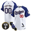 Dodgers Vin & California Patch Gold Trim Vapor Premier Limited Custom Jersey - All Stitched
