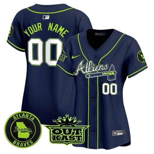 Atlanta Braves Atliens Vapor Premier Limited Custom Jersey - All Stitched