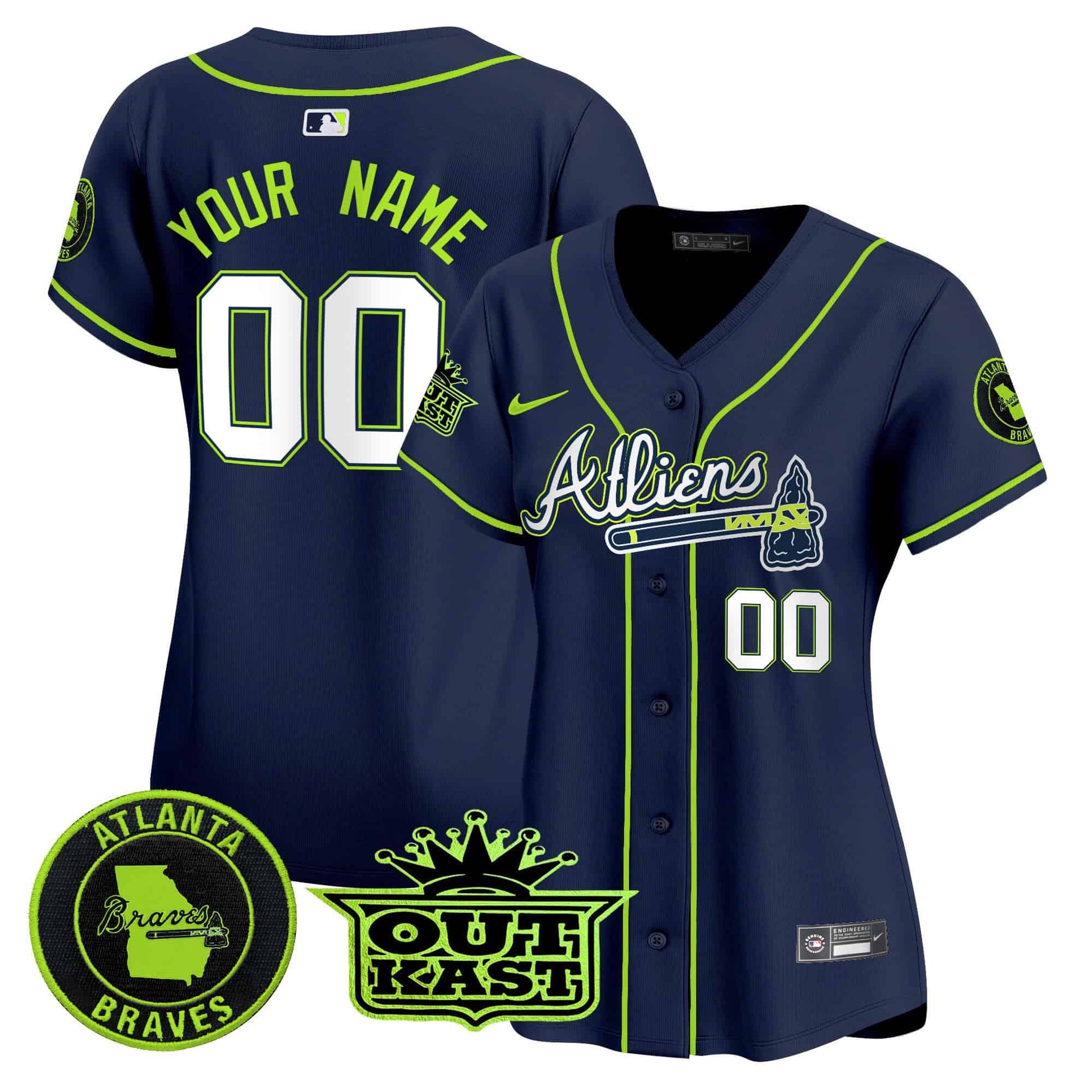 Atlanta Braves Atliens Vapor Premier Limited Custom Jersey - All Stitched