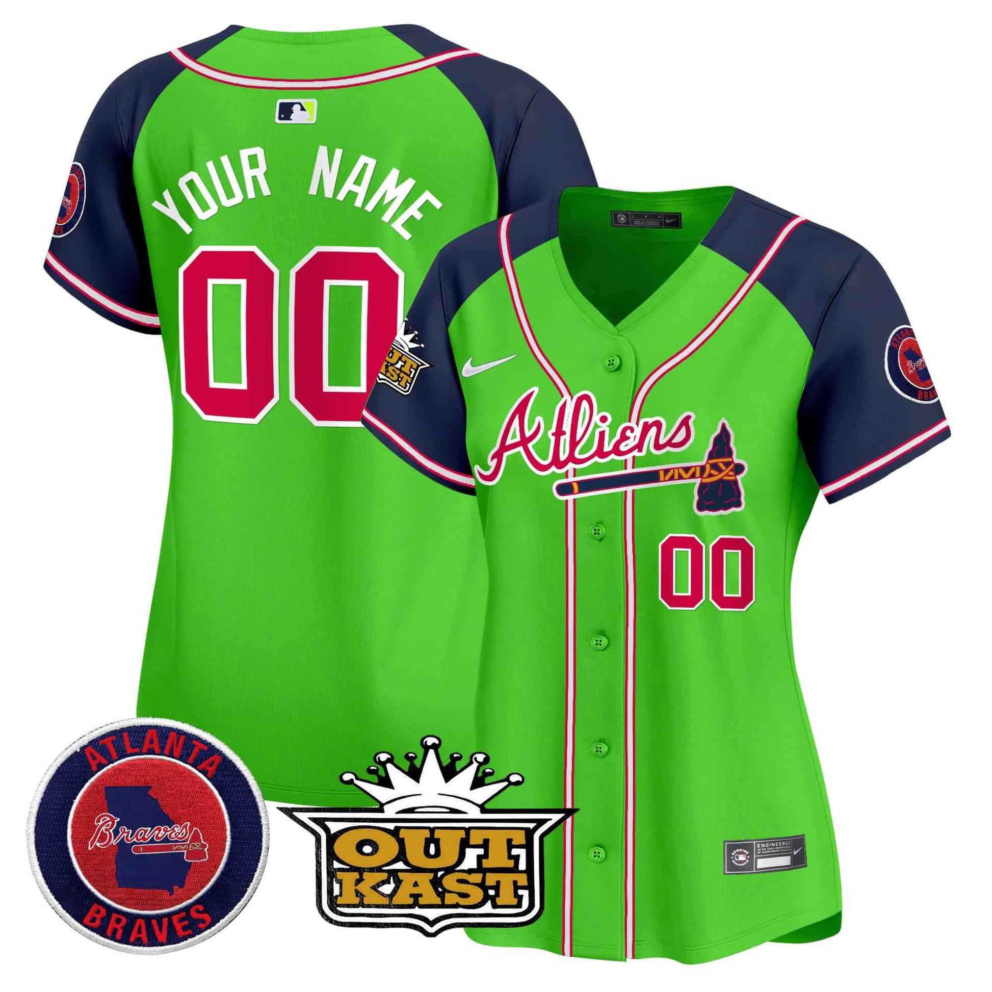 Atlanta Braves Atliens Vapor Premier Limited Custom Jersey - All Stitched