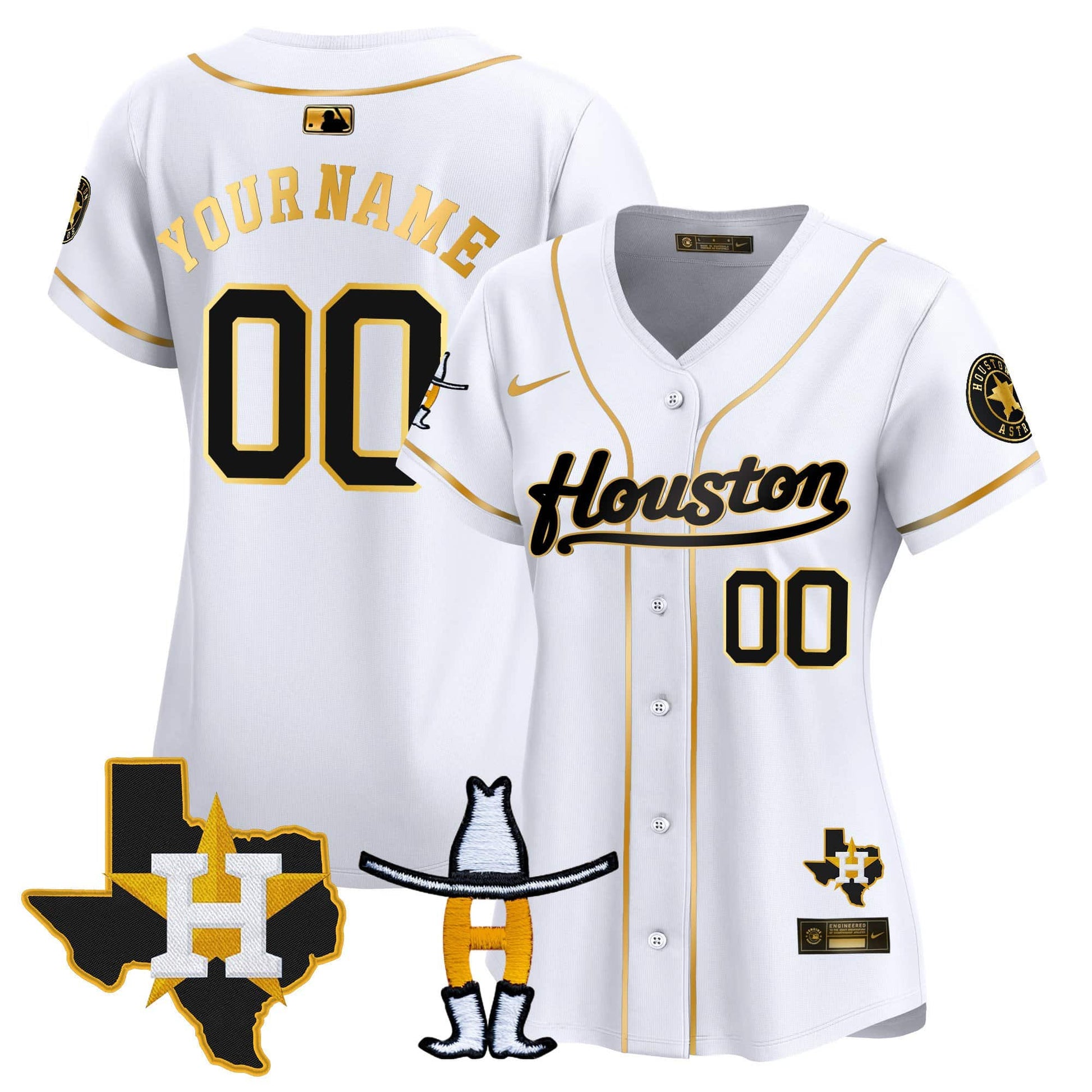 Houston Astros Houston Rodeo Patch Vapor Premier Limited Custom Jersey - All Stitched