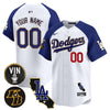 Dodgers Vin Patch & Kobe Bryant Gold Trim Vapor Premier Limited Custom Jersey V2 - All Stitched