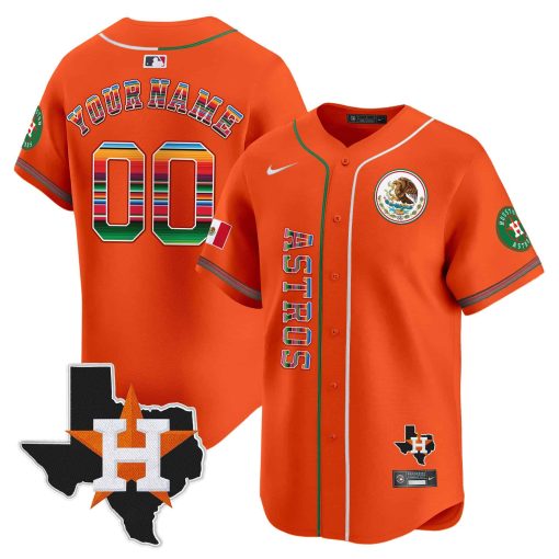 Houston Astros Mexico Vapor Premier Limited Custom Jersey V4 - All Stitched