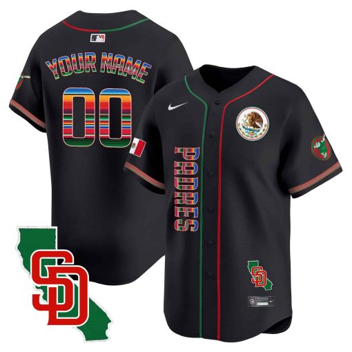 Padres Mexico California Patch Vapor Premier Limited Custom Jersey V2 – All Stitched