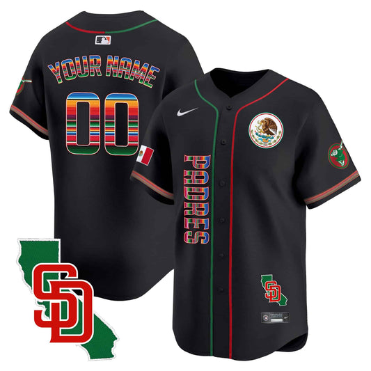 Padres Mexico California Patch Vapor Premier Limited Custom Jersey V2 – All Stitched