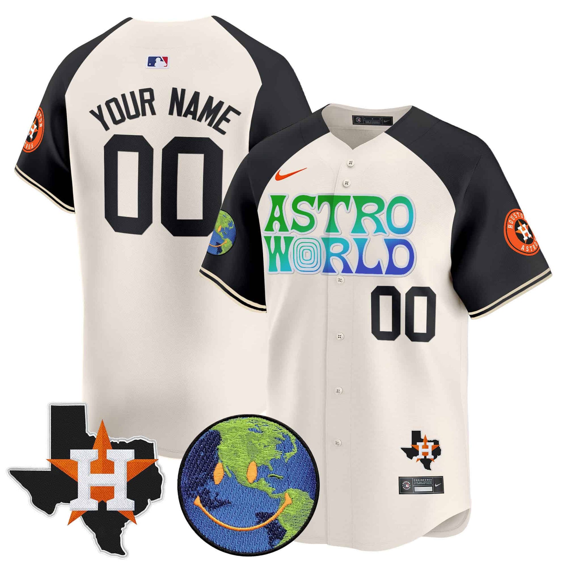 Houston Astros Cactus Jack Astro World Vapor Premier Limited Custom Jersey - All Stitched