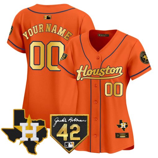 Houston Astros 2024 Jackie Robinson Patch Vapor Premier Limited Custom Jersey - All Stitched