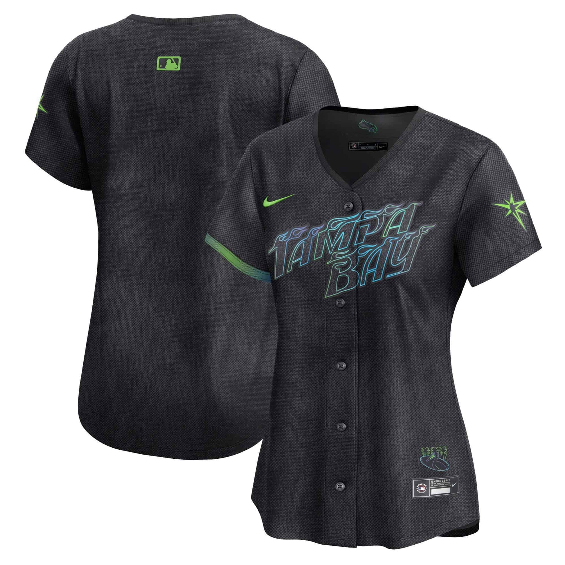 Women's Tampa Bay Rays 2024 City Connect Vapor Premier Limited Jersey - Charcoal - All Stitched