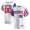 Padres White 2024 Independence Day Vapor Premier Limited Custom Jersey - All Stitched