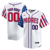 Padres White 2024 Independence Day Vapor Premier Limited Custom Jersey - All Stitched