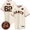 Men's San Francisco Giants 2024 Vapor Premier Limited Jersey N1 - #24 Willie Mays Patch