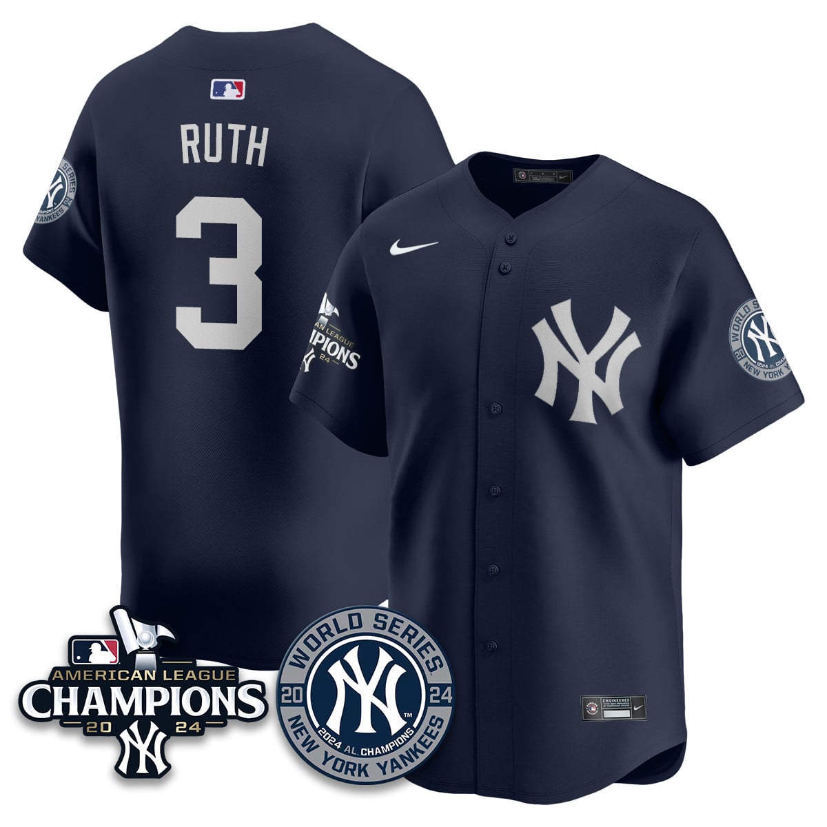Men's New York Yankees American League Champions Jersey - All Stitched 410VTHNJS026