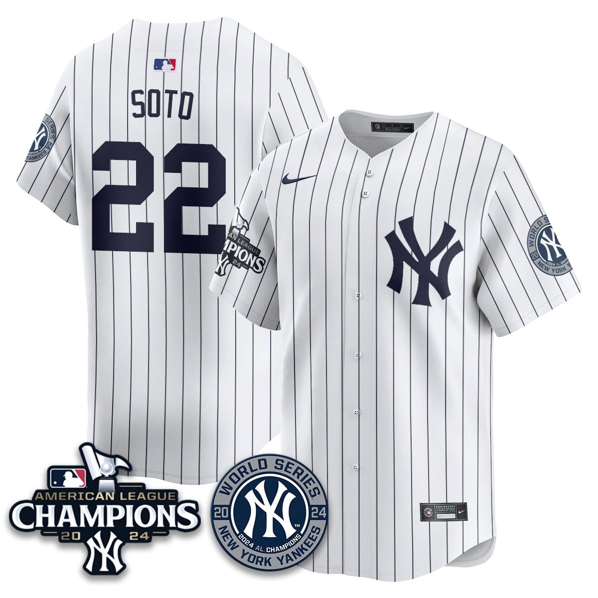 Men's New York Yankees American League Champions Jersey - All Stitched 410VTHNJS026