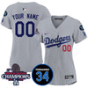 Custom Women's LA Dodgers - World Series Champions 2024/Fernando Valenzuela Memorial Jersey - All Stitched N1