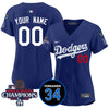Custom Women's LA Dodgers - World Series Champions 2024/Fernando Valenzuela Memorial Jersey - All Stitched N1