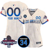 Custom Women's LA Dodgers - World Series Champions 2024/Fernando Valenzuela Memorial Jersey - All Stitched N1
