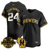 Men's Milwaukee Brewers 2025 Limited Gold Jersey - Bob Uecker Patch - All Stitched