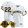 Men's Milwaukee Brewers 2025 Limited Gold Jersey - Bob Uecker Patch - All Stitched