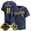 Men's Milwaukee Brewers 2025 Limited Gold Jersey - Bob Uecker Patch - All Stitched