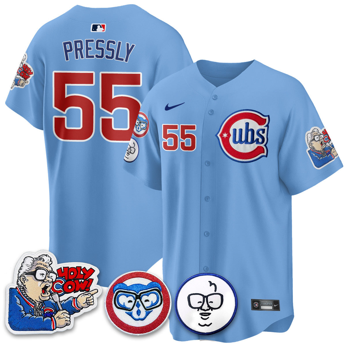 Men's Chicago Cubs Limited Jersey - Harry Caray "Holy Cow" Patch - All Stitched