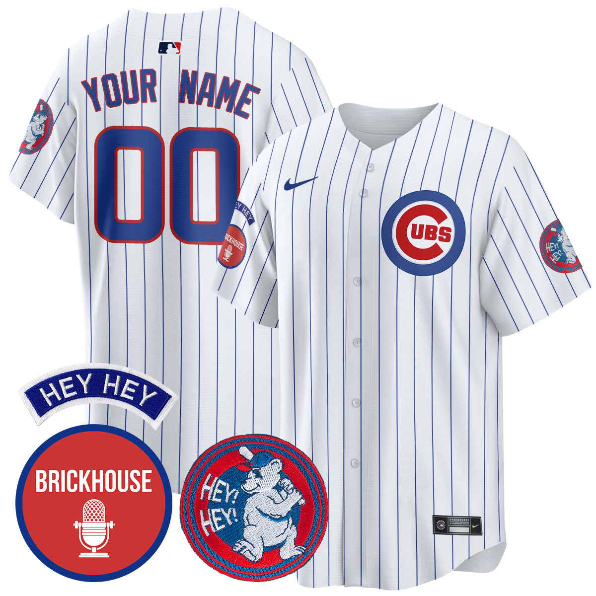Custom Gender/Name Chicago Cubs Limited Jersey - Jack Brickhouse "Hey Hey" Patch - All Stitched
