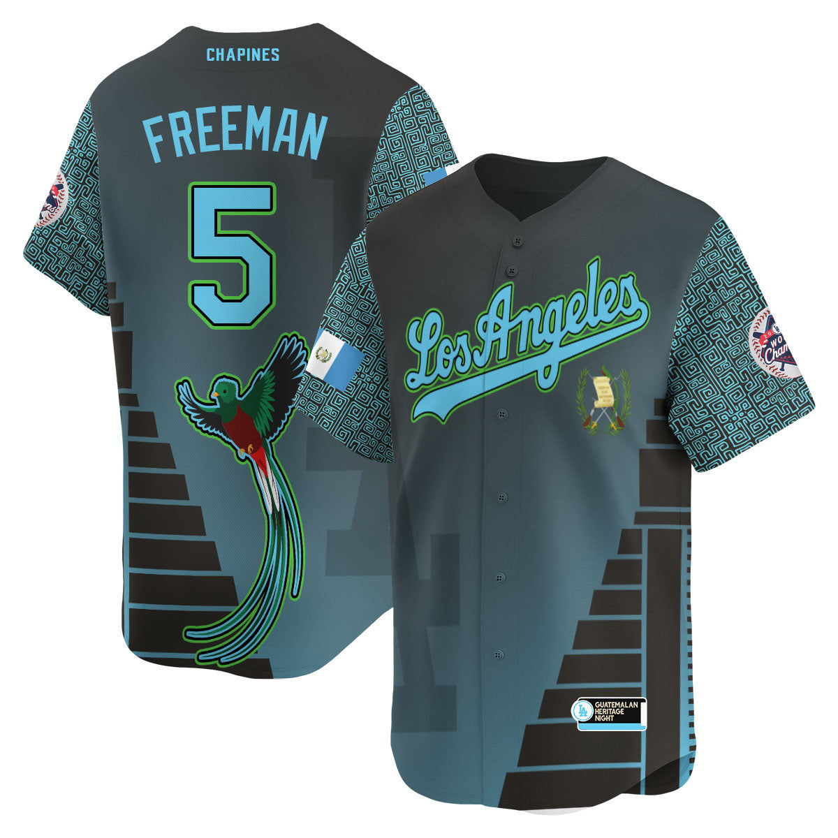 Los Angeles Dodgers Guatemalan Heritage Night Jersey - All Stitched