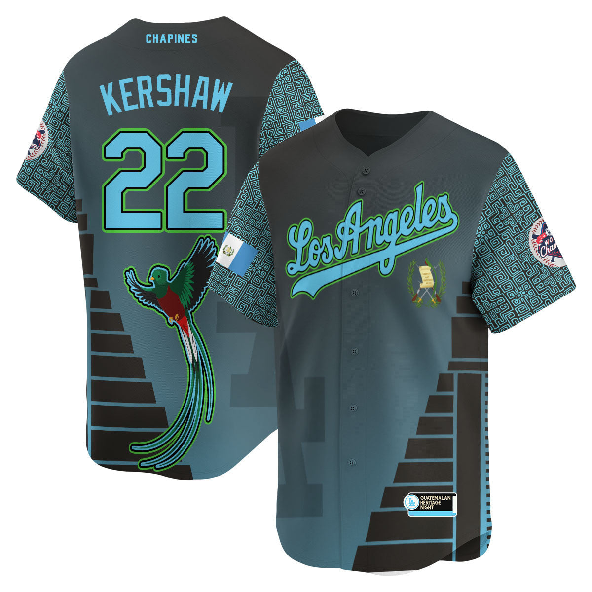 Los Angeles Dodgers Guatemalan Heritage Night Jersey - All Stitched