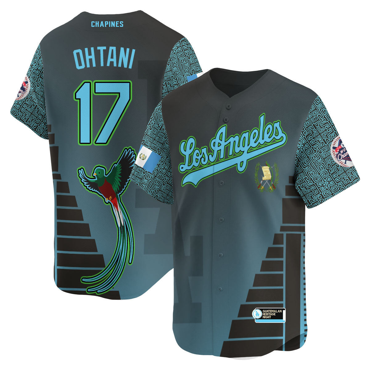 Los Angeles Dodgers Guatemalan Heritage Night Jersey - All Stitched