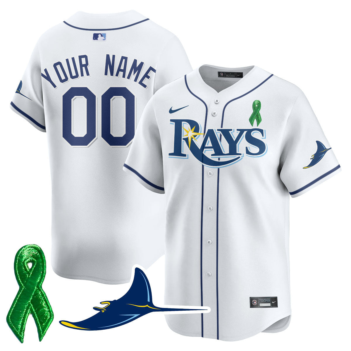 Tampa Bay Rays Mental Health Awareness Custom Jersey - All Stitched